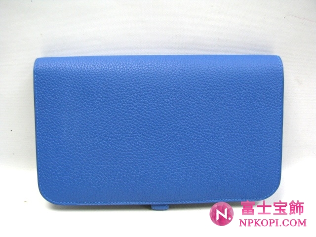 エルメスドゴンGM 二つ折長財布ミコノス（金具：シルバー）HERMES03280207